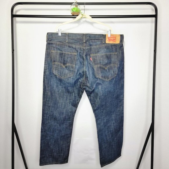 Levi's 501 Straight Leg Six Button Raw Denim Jeans - Picture 8 of 11